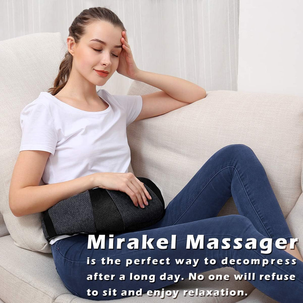 Mirakel Fathers Day Dad Gifts for Husband Men, Neck Massager for Pain Relief Deep Tissue, Electric Shiatsu Shoulder & Back Massager with Heat, Mothers Day Gifts for Mom Wife Women Her (NOT Cordless)